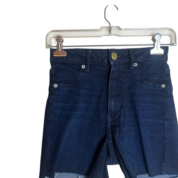 3 for $30! American eagle dark wash distressed shorts - Picture 2 of 7